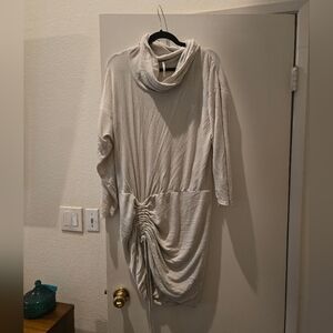 Stylish Cream Cowl Neck Dress